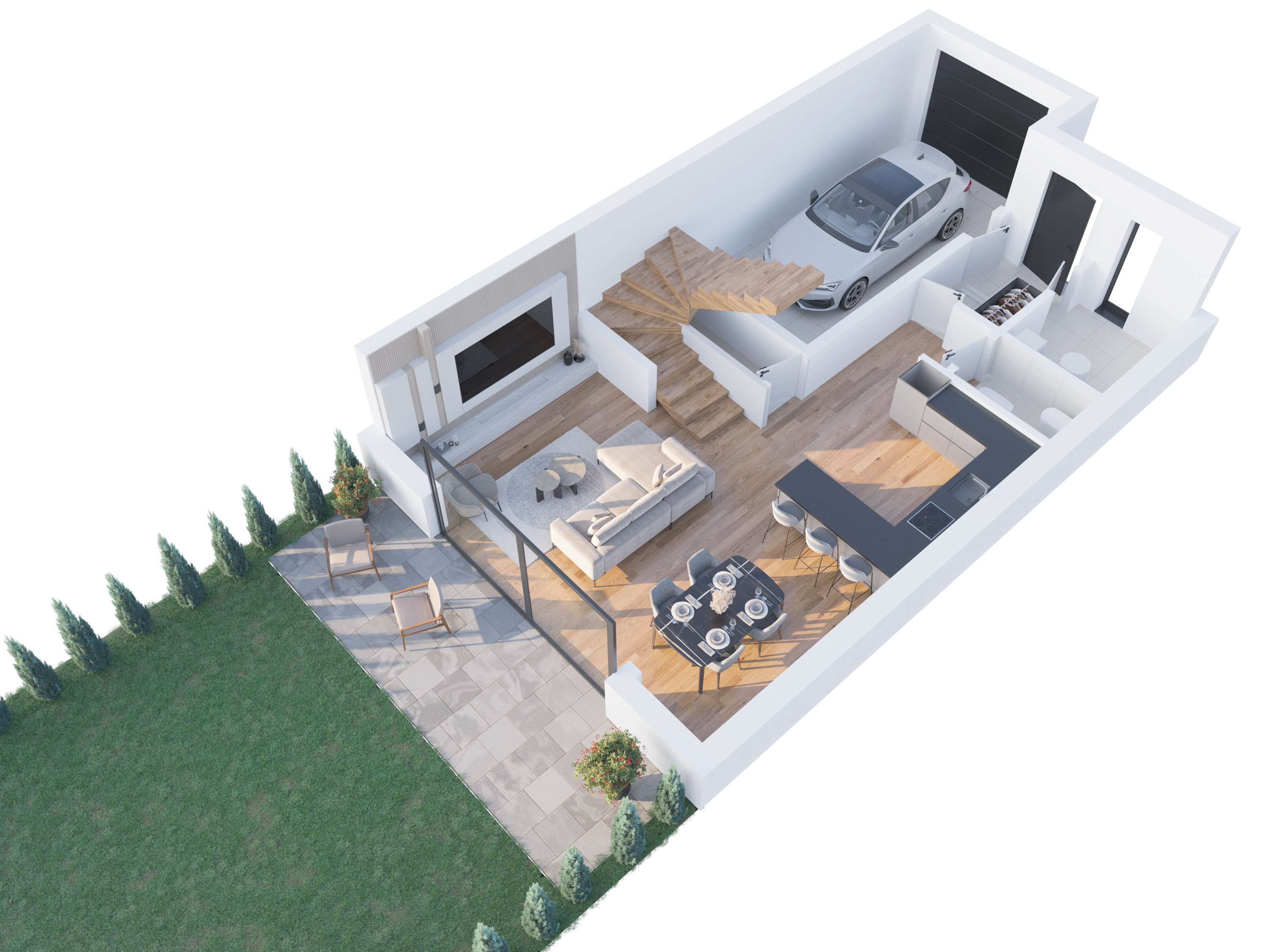 Rzut 3D przykładowego parteru